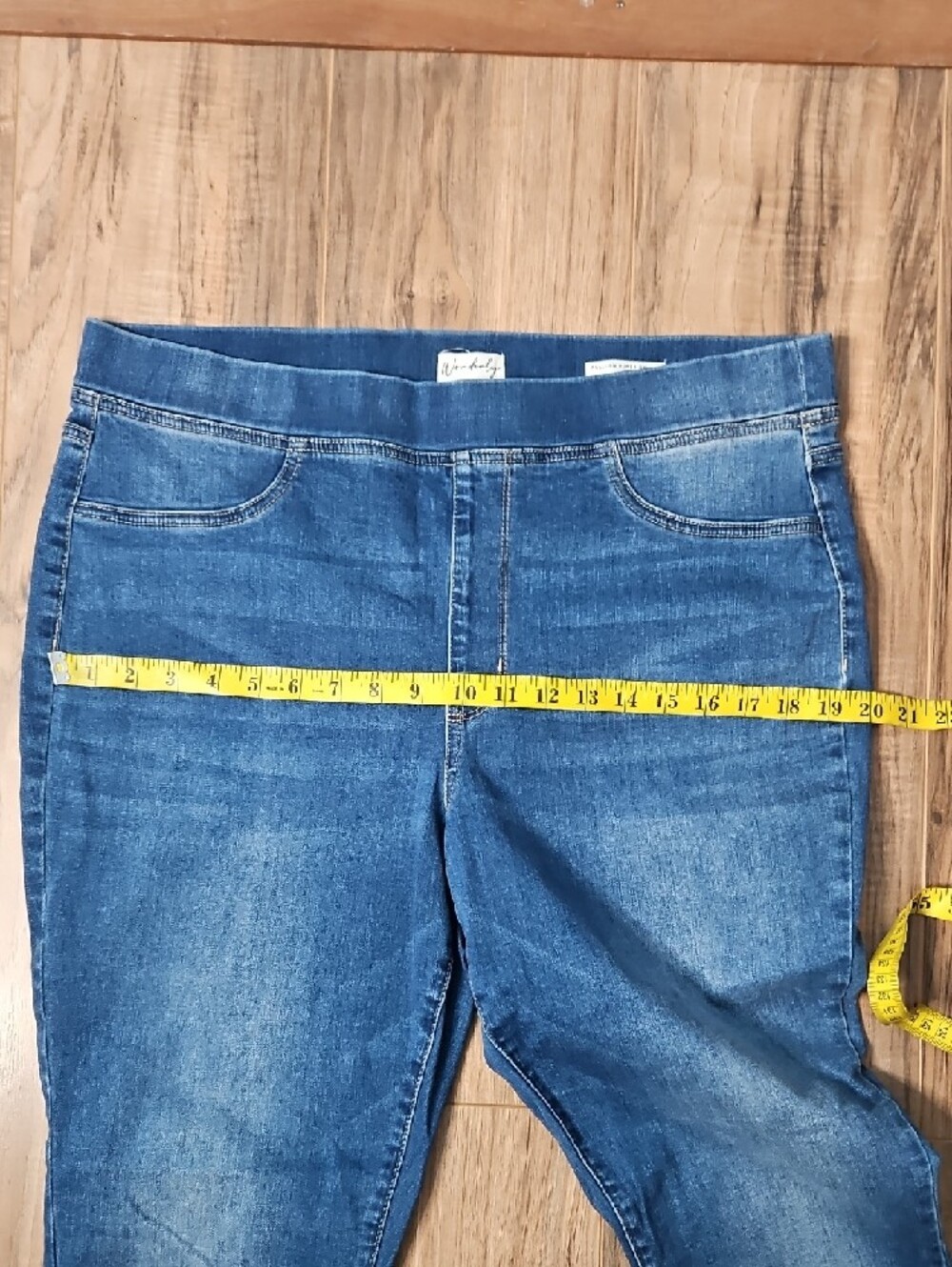 Wonderly Women’s Blue Stretch Denim Easy Pull On Super Skinny 14R - Picture 5 of 9